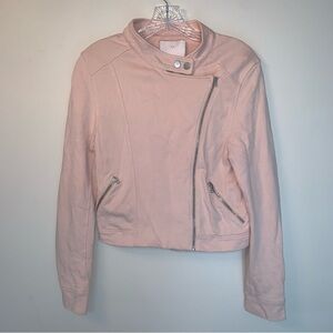 Aritzia Sunday Best Pink Kerouac Moto Jacket 8